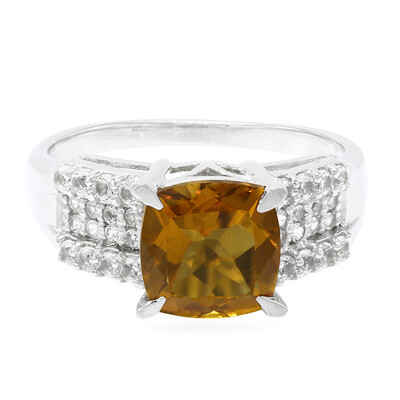 Anello in argento con Quarzo Cognac