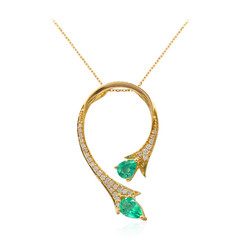 Collana in oro con Smeraldo Zambia AAA