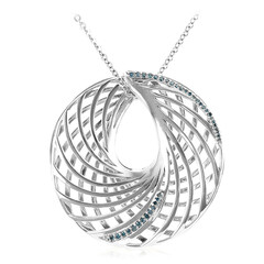 Collana in argento con Diamante Blu Royal