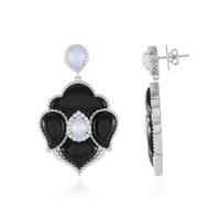 Orecchini in argento con Agata Nera (Dallas Prince Designs)