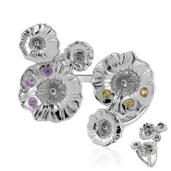 Anello in argento con Zaffiro Rosa