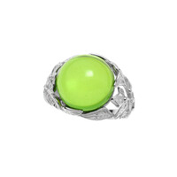 Anello in argento con Ambra Verde Colombiana