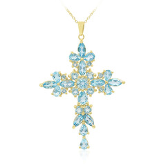 Collana in argento con Topazio Blu Svizzero