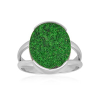 Anello in argento con Uvarovite (Bali Barong)