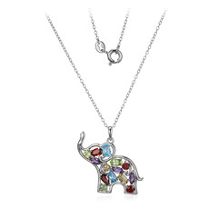 Collana in argento con Topazio Blu Svizzero