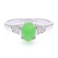 Anello in argento con Crisoprasio Imperiale