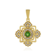 Ciondolo in argento con Diopside Russo