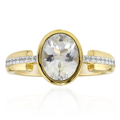 Anello in oro con Pietra di Luna Arcobaleno AAA (Mark Kaufman)