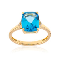 Anello in oro con Topazio Blu Svizzero
