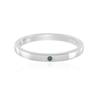 Anello in argento con Diamante Blu I3