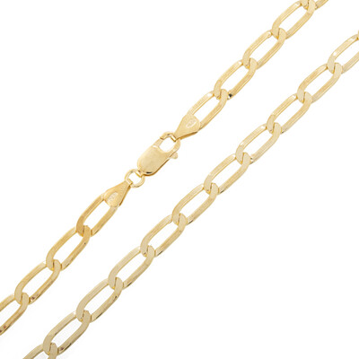 Catena forzatina allungata in argento placcato oro giallo - 65 cm - 26,3 g