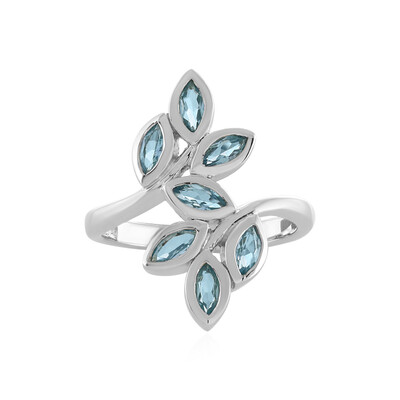 Anello in argento con Topazio Blu Svizzero