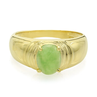 Anello da uomo placcato in oro con Crisoprasio Imperiale