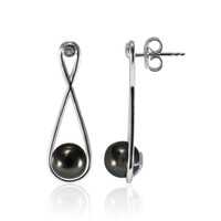 Orecchini in argento con Perla Tahitiana (TPC)