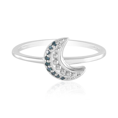 Anello in argento con Diamante Blu SI1