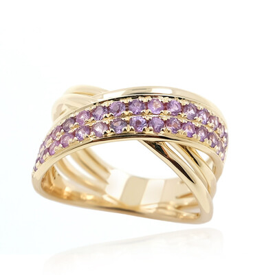 Anello in oro con Zaffiro Ceylon Porpora (non riscaldato)
