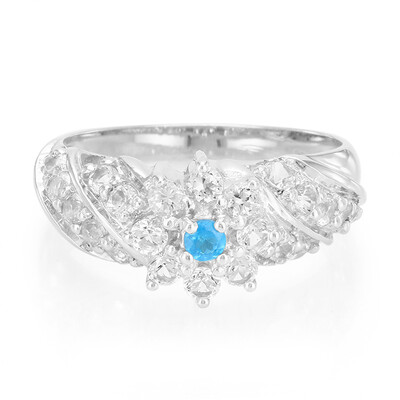Anello in argento con Apatite Blu Neon