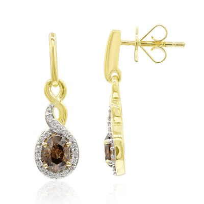 Orecchini in oro con Diamante Cognac d'Argyle SI1 (Mark Tremonti)