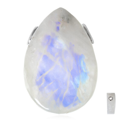 Ciondolo in argento con Labradorite Bianca (MONOSONO COLLECTION)