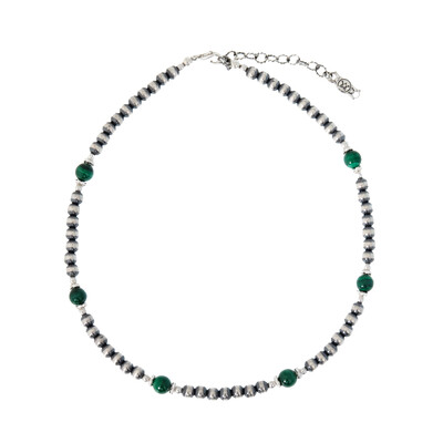Collana in argento con Malachite (Desert Chic)