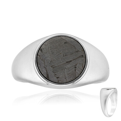 Anello in argento con Meteoriti di Aletai