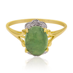 Anello in oro con Giadeite Verde Nobile