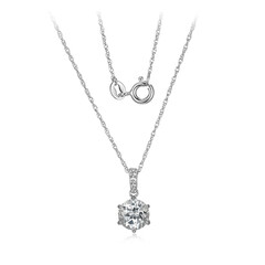 Collana in argento con Topazio Bianco