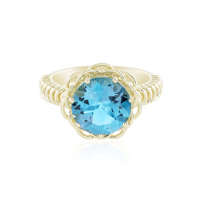 Anello in oro con Topazio Blu Svizzero (Ornaments by de Melo)