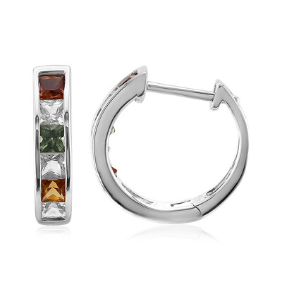 Orecchini in argento con Zaffiro Fancy