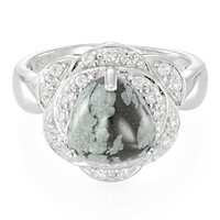 Anello in argento con Ossidiana Fiocco di Neve