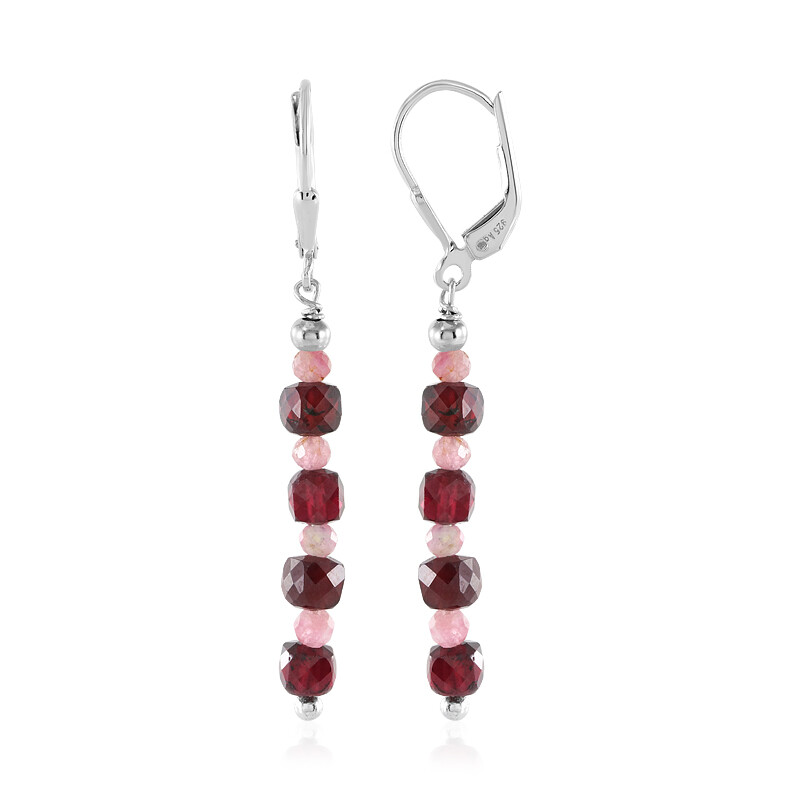 Collana da Perla Bianca con Granato - e 4 croce di ematite