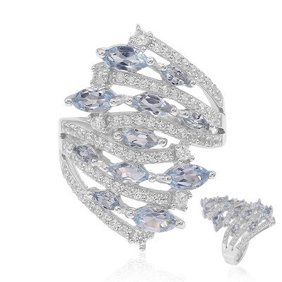 Anello in argento con Topazio Blu Cielo