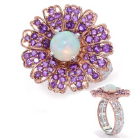 Anello in argento con Opale di Welo (Gems en Vogue)