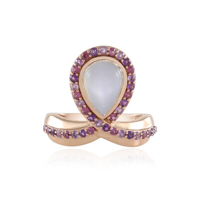 Anello in argento con Pietra di Luna Bianca (KM by Juwelo)