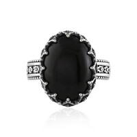 Anello in argento con Onice Nero
