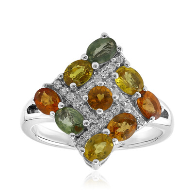 Anello in argento con Zaffiro Fancy