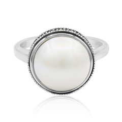 Anello in argento con Perla Mabe (TPC)