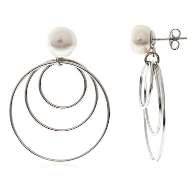 Orecchini in argento con Perla di Acqua Dolce (Joias do Paraíso)