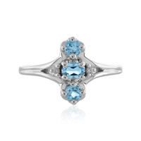 Anello in argento con Topazio Blu Svizzero