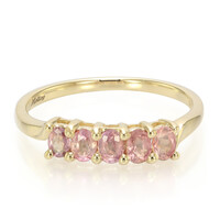 Anello in oro con Zaffiro Padparadscha (non riscaldato)