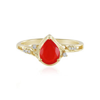 Anello in argento con Opale Rosso dell'Etiopia