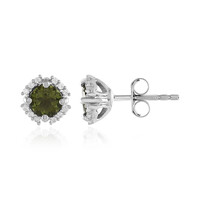 Orecchini in argento con Moldavite
