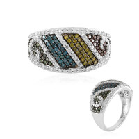 Anello in argento con Diamante Blu I3