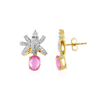 Orecchini in argento con Zaffiro Rosa del Madagascar