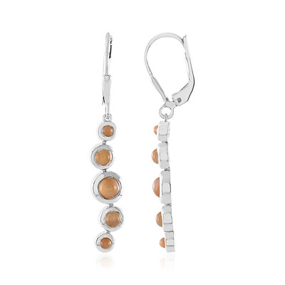 Orecchini in argento con Pietra di Luna Pesca (KM by Juwelo)