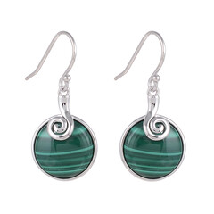 Orecchini in argento con Malachite