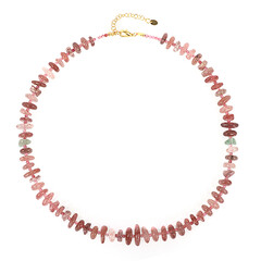Collana in argento con Quarzo Fragola