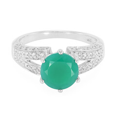 Anello in argento con Calcedonio Verde