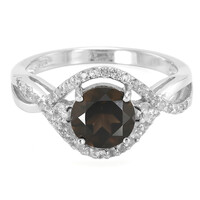 Anello in argento con Quarzo Fumè