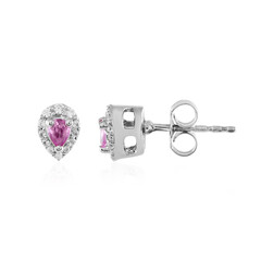 Orecchini in argento con Zaffiro Rosa del Madagascar
